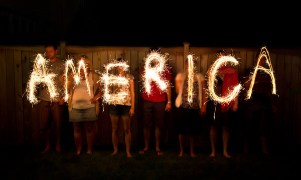 America Sparklers Written Out with 20 inch wedding sparklers