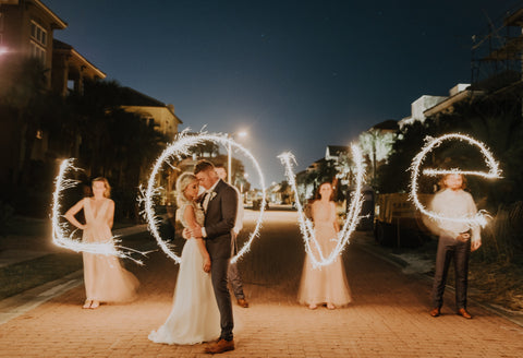 20 inch wedding sparklers are used for sparkler writing in the air during wedding photography
