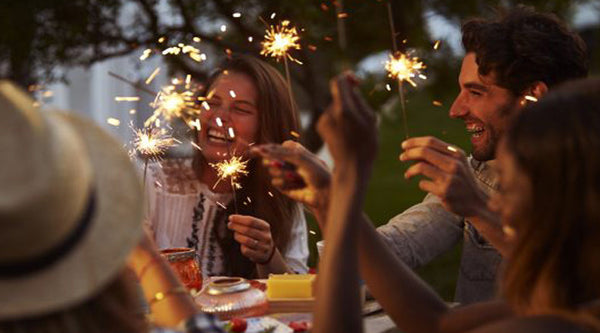 Back Yard BBQ with Sparklers