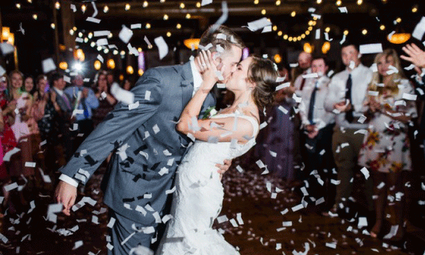 Use water soluble wedding confetti cannons as an alternate for your wedding exit