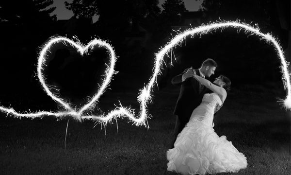 Action Writing with Wedding Sparklers