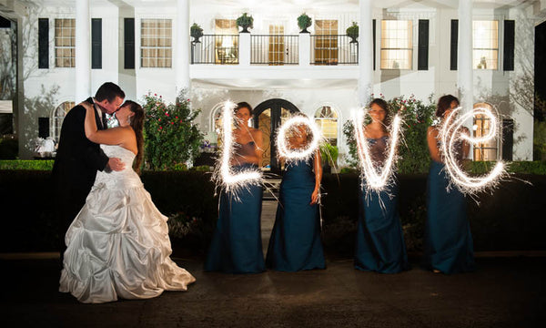 Love gold wedding sparklers