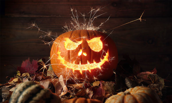 10 inch sparklers give a carved pumpkin an extra sparkly display