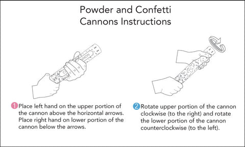 Instructions for Gender Reveal Confetti and Powder Cannons