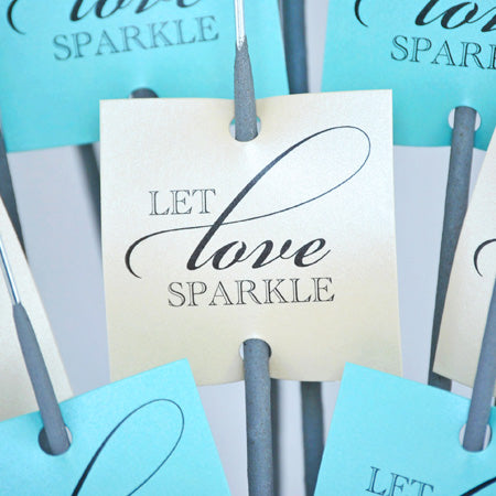 square wedding sparkler tags