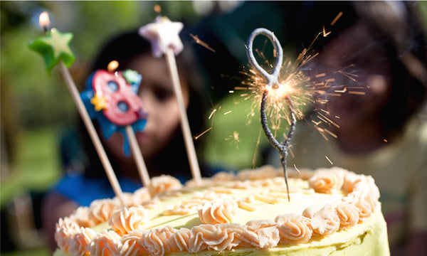 Number Sparklers on Birthday Cake