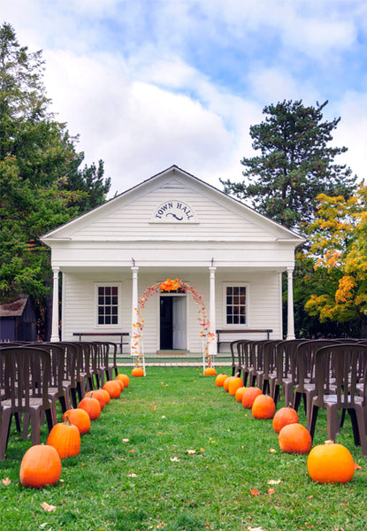 Pumpkins in Isle Leading up to Church Wedding