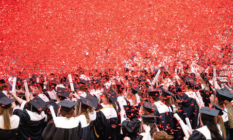 Red Confetti Graduation celebration