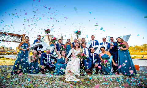 Multi Color Water Soluble Wedding Confetti Cannon Photo