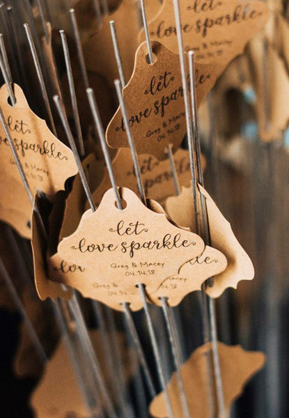 Sparklers As Keepsakes and wedding party favors