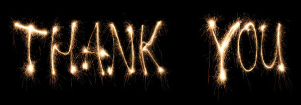 Thank You Displayed in Sparklers