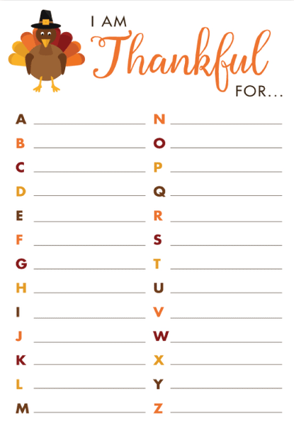 Thankful Alphabet Game