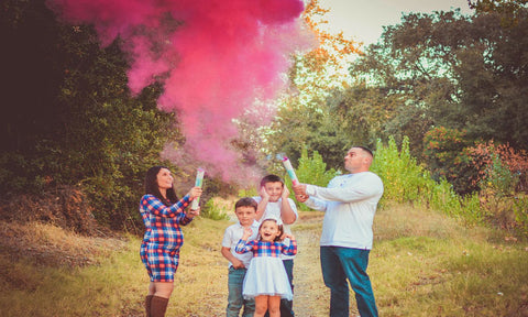 pink gender reveal powder cannon safe for clothes