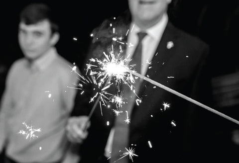 The lighting of 20 inch wedding sparklers