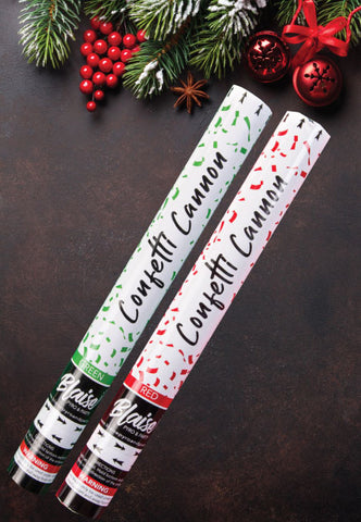 Green and Red Confetti Cannons for Christmas