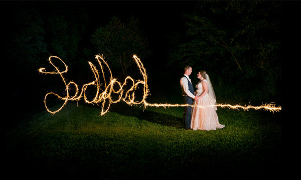 Writing Names With Wedding Sparklers