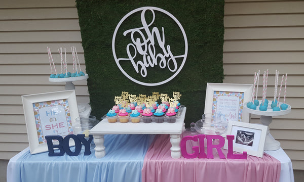 gender reveal party setup