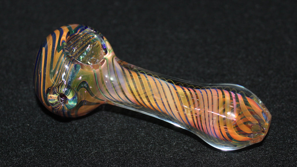 Multicolor Handblown Glass Spoon Square Hand Pipe