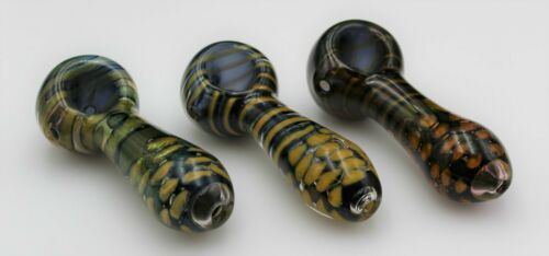 TIGER STRIPE Black Hammer Bubbler Glass Tobacco Smoking Pipe TIGER