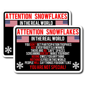 X2 Attention Snowflake Funny Political Trump Car Truck Window Decal St Owntheavenue