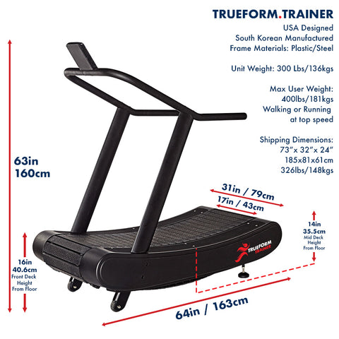 Trueform Trainer Curved Manual Treadmill