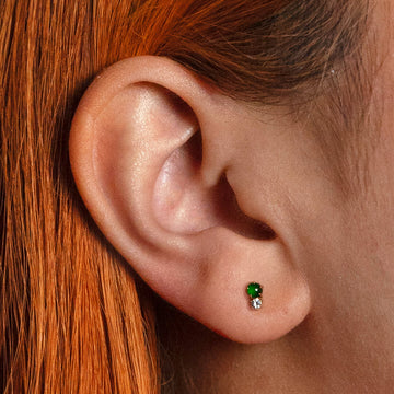 On-model image of Jade and White Topaz Nap Earrings