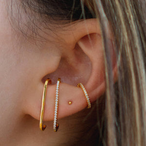 14K Gold Internally Threaded Replacement Flat Back Post, Gold / 16g: Most Cartilage Piercings / 8mm at Maison Miru