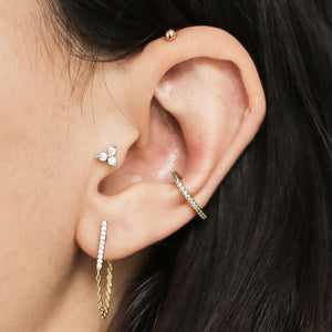 Celestial Crystal Threaded Flat Back Earring