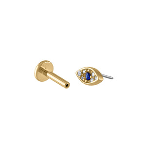 Pave Bar Push Pin Flat Back Earring