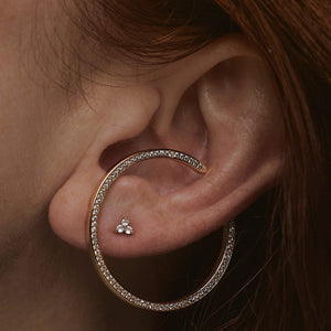 Pave Lightning Threaded Flat Back Earring