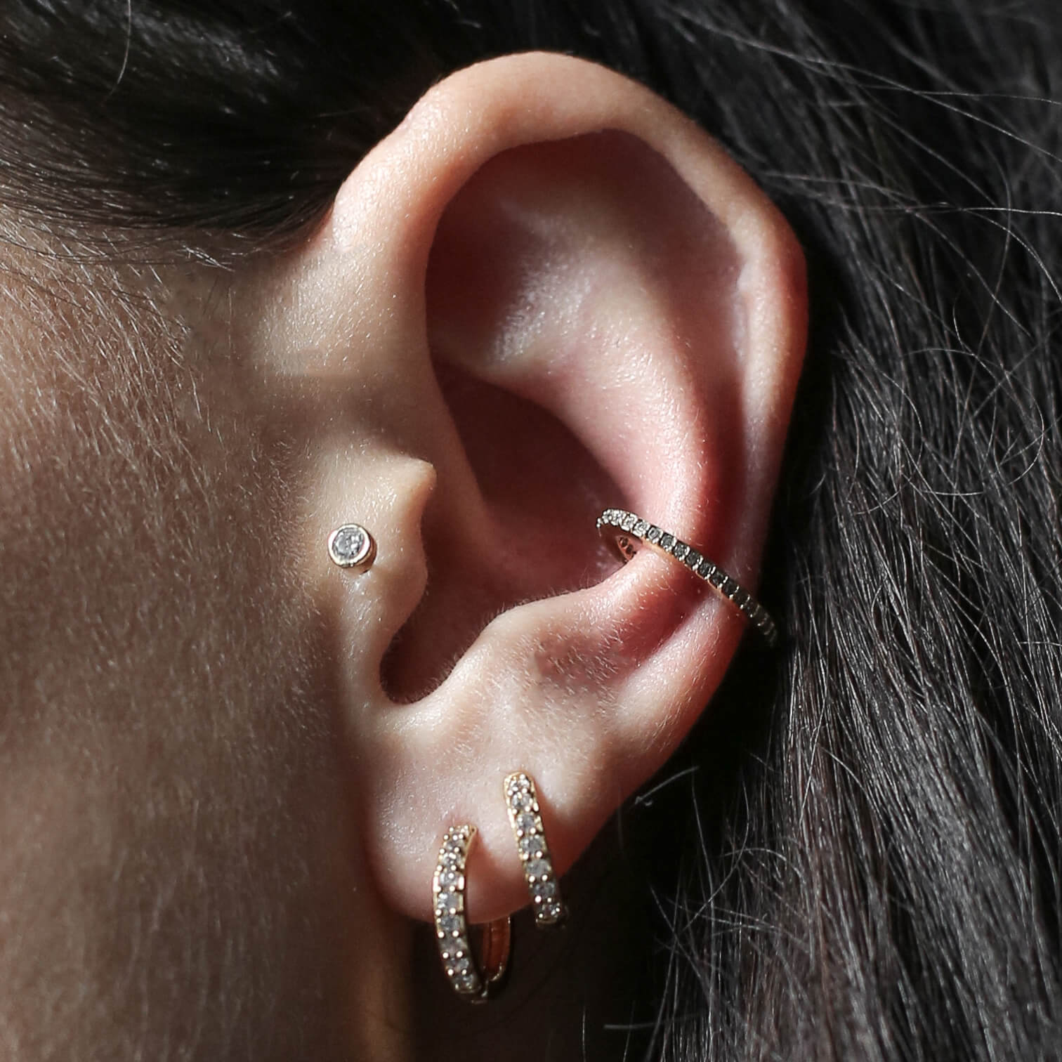 Diamond Cartilage Piercing Earrings | FreshTrends