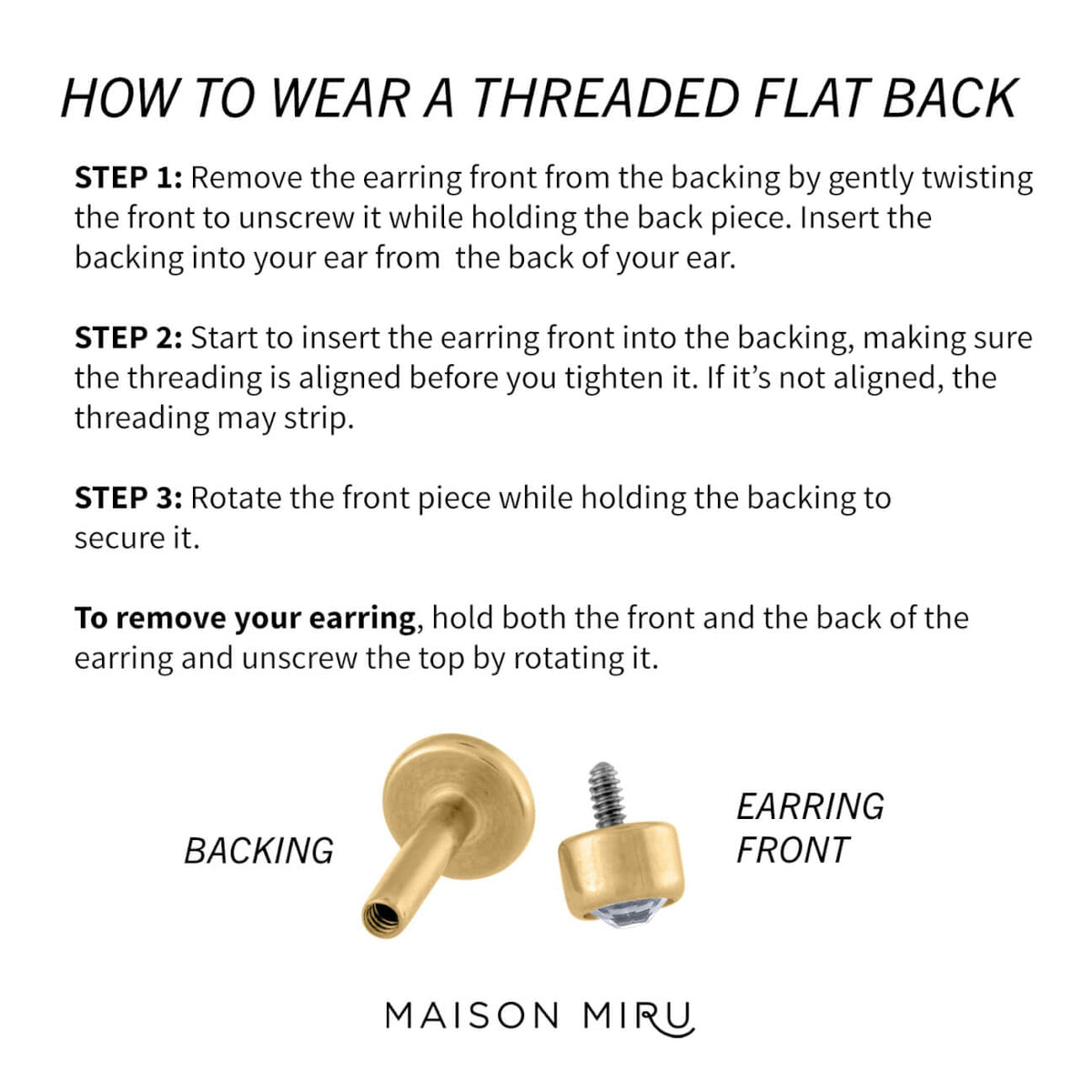 How to Wear a Threaded Flat Back