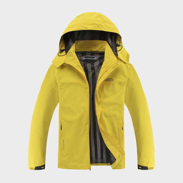 Moerdeng Men’s Lightweight Rain Jacket Bright Yellow