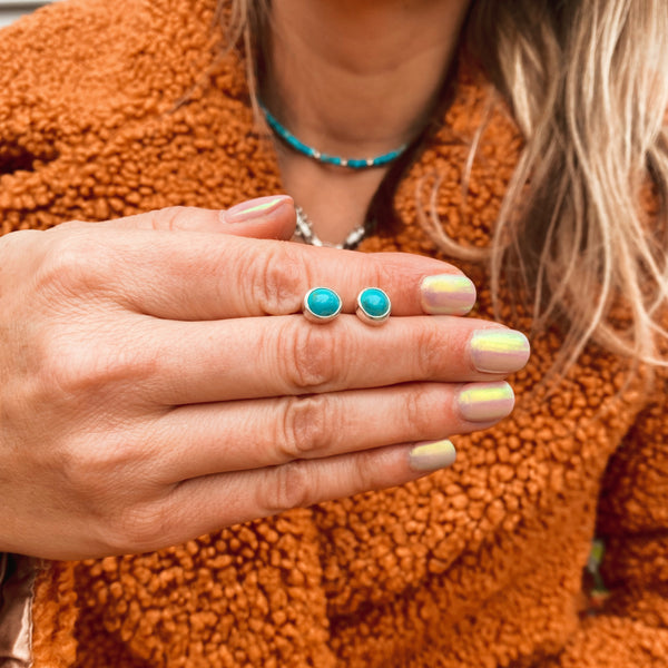 SIMPLE TURQUOISE STUDS - NO. 3