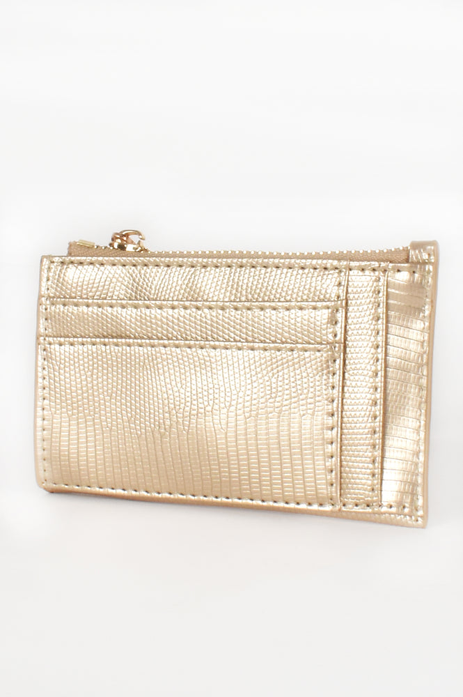 Maddie Textured Card and Coin Purse (Gold)