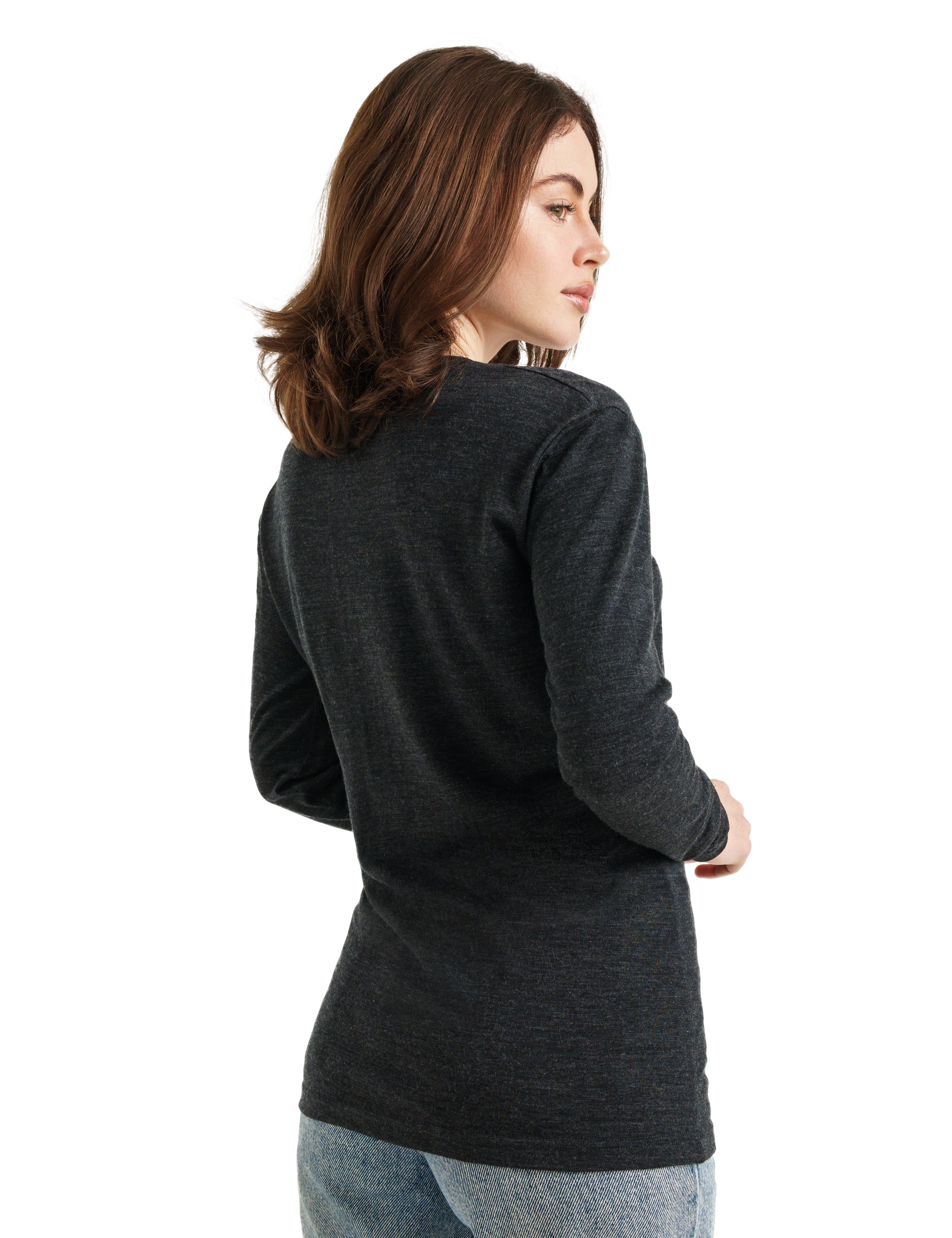 Shop Women Merino wool SL Slip Type Thermal Set Dark Grey at Woollen Wear