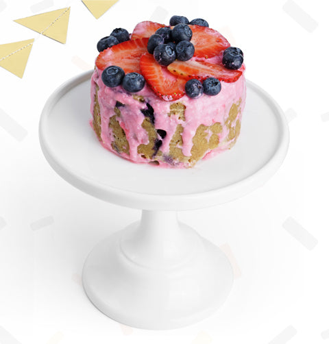 coconut grain-free dog cake with berries