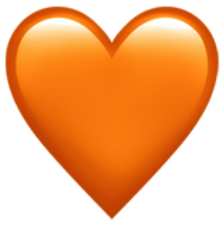 Emoji du Smiley orange en forme de Coeur