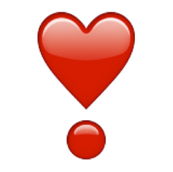 Emoji point d'exclamation en forme de Coeur