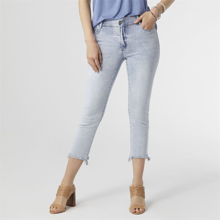 EVERSTRETCH STRAIGHT ANKLE JEANS WITH RAW BOTTOM – Simply Devine