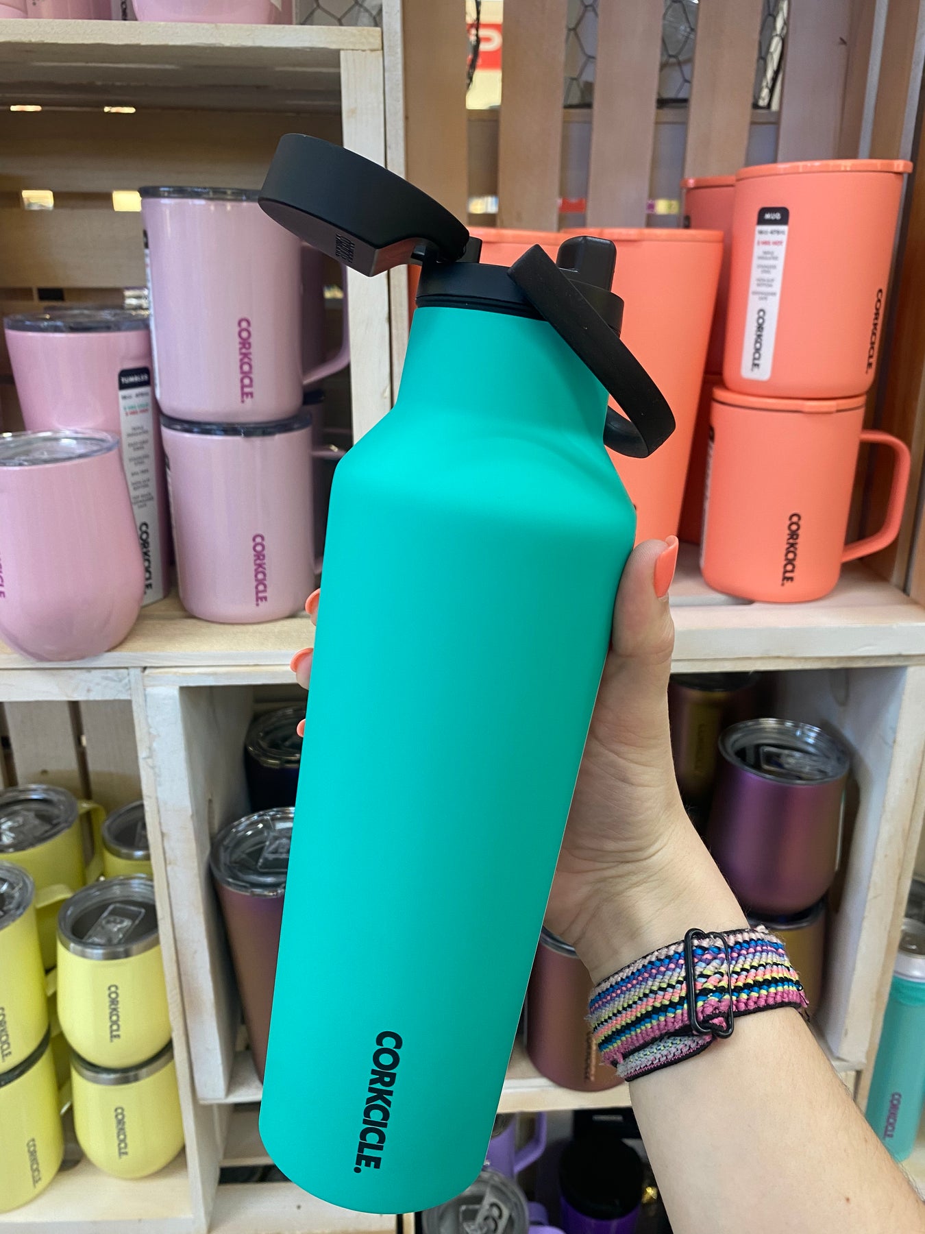 Corkcicle 16 oz Mug - Neon Lights Coral