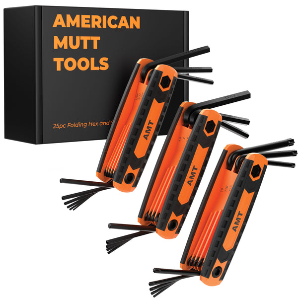 Allen Wrenches Sets - 17Pcs Hex Key Set Metric & Standard SAE Folding Allen  Key Sets | 2 Pack Portable Small Allen Wrenches Sets for Hex Head Socket