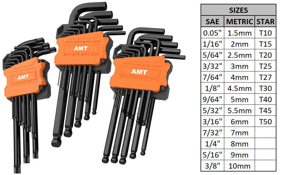 Sin Fuera de borda espía Allen Wrench Tool Set - Includes Metric and SAE Long Arm Ball End Keys and  Star Long Arm Security Keys (35 Piece Set) – American Mutt Tools