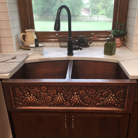 SINDA Copper gorgeous kitchen sink with special apron design