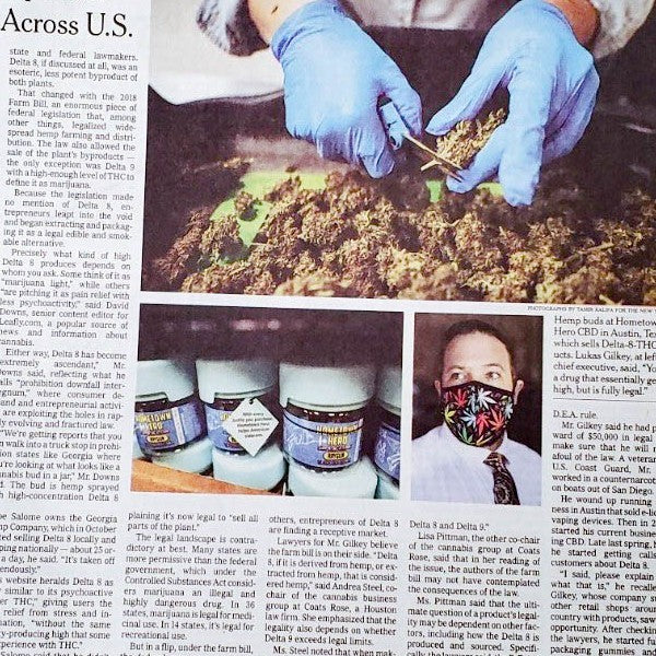 Hometown Hero CBD in The New York Times