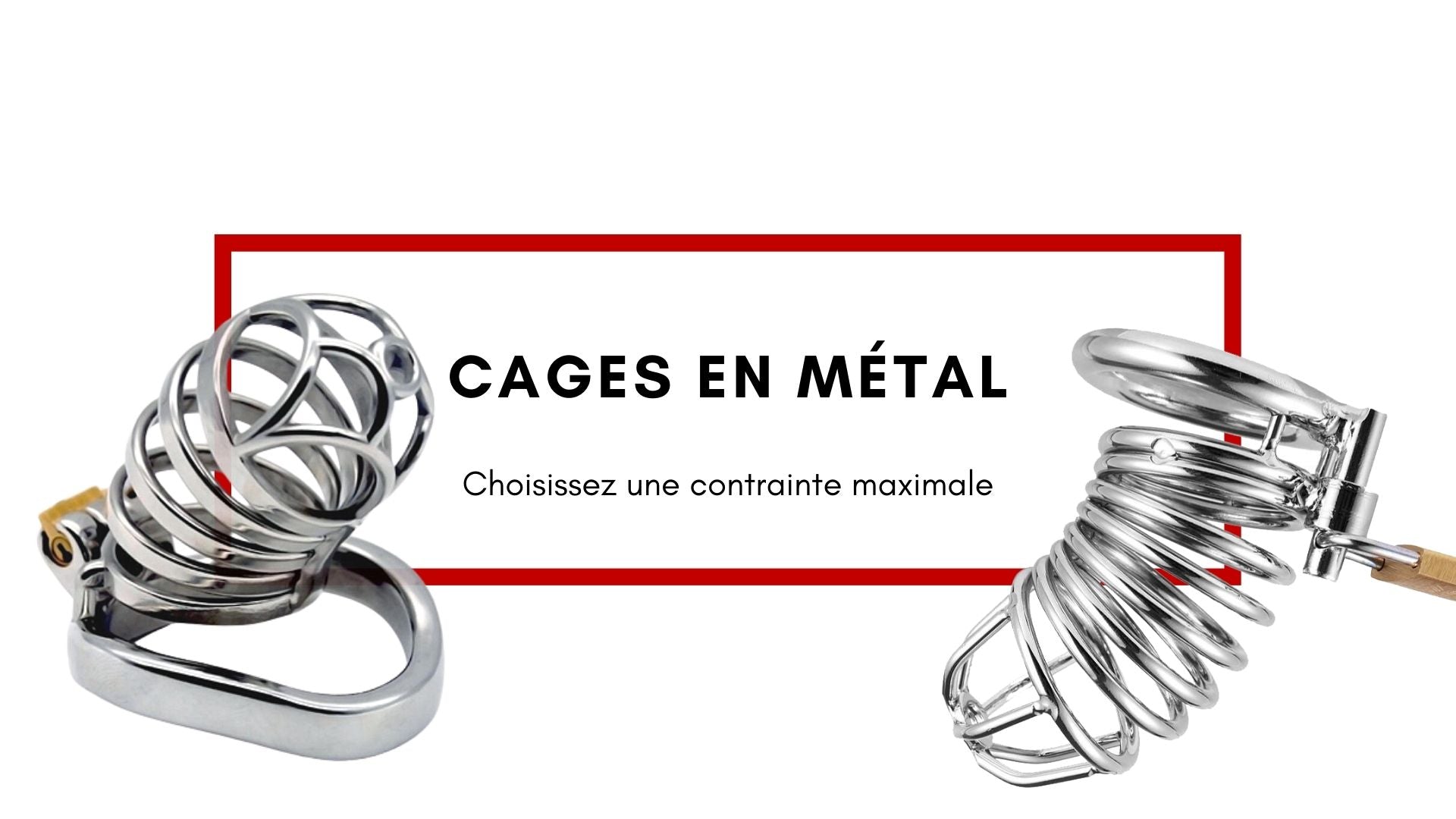 Cage de chasteté masculine longue Cage à bite en acier inoxydable