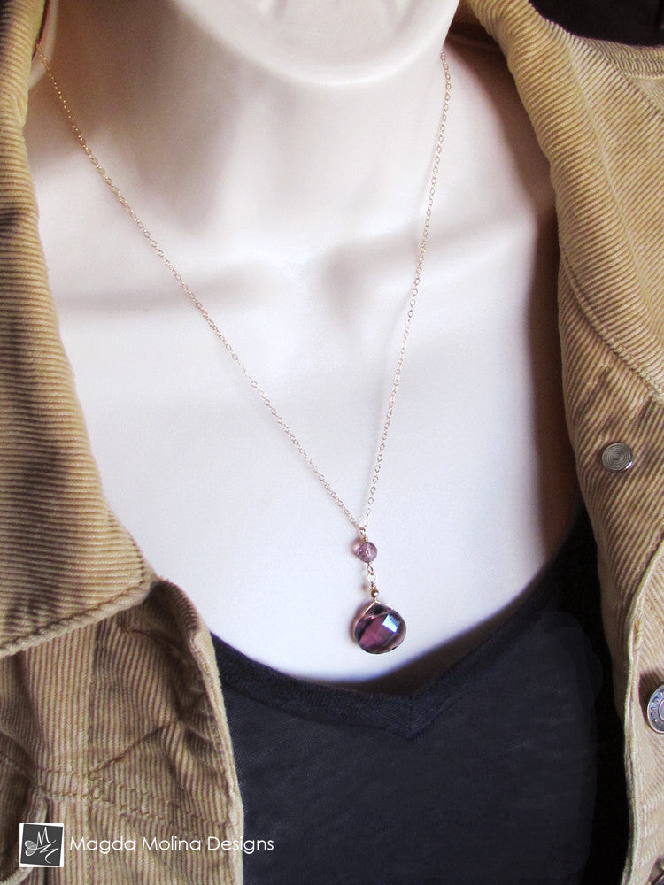 The Delicate Purple Quartz Chain Necklace on Silver or Gold - Magda ...