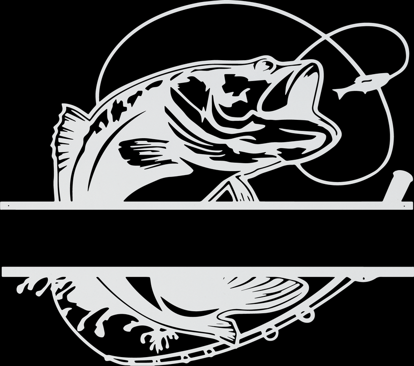 Bass Fish Monogram – metalsignscanada
