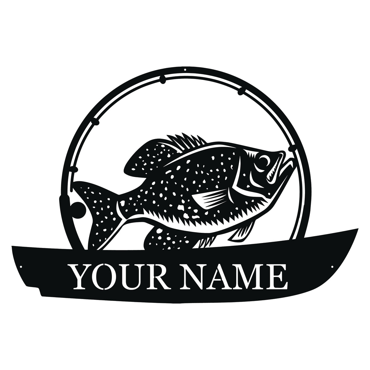 Custom Barramundi Fish Pole Monogram Metal Sign, Led Lights Barramundi