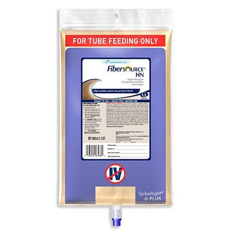 Fibersource HN 1000 mL Bag Ready to Hang Unflavored Adult, 10043900185887 - Sold by: Pack of One